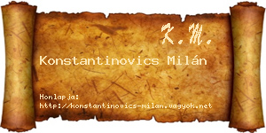 Konstantinovics Milán névjegykártya