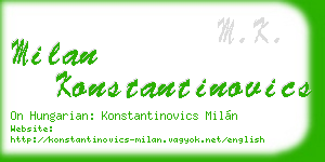 milan konstantinovics business card