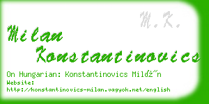 milan konstantinovics business card